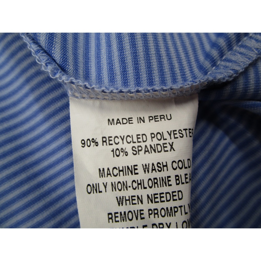 Greyson Mens Talking Rock Golf Polo Shirt Blue Stripe Size Large Performance L - Picture 5 of 10